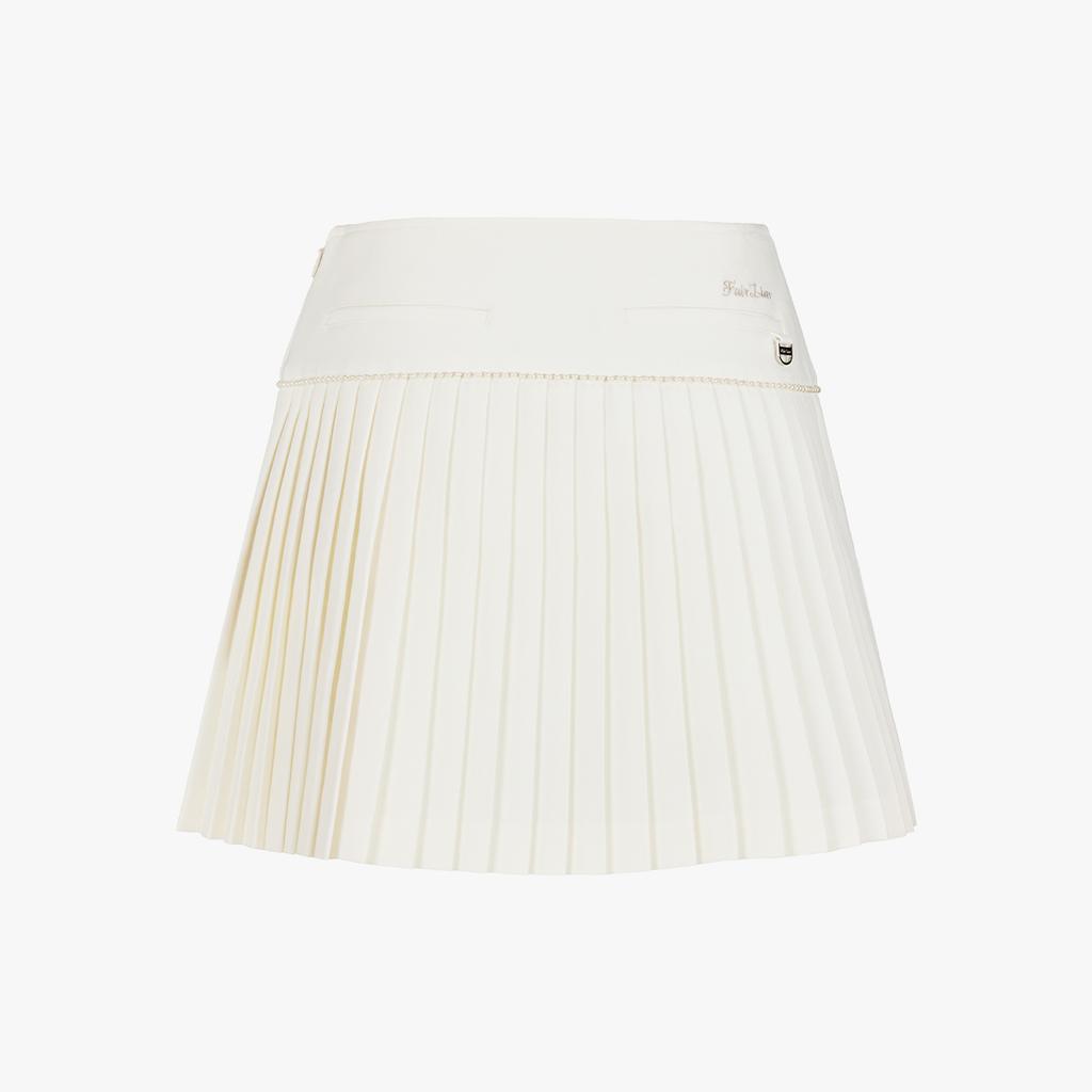 FAIRLIAR GOLF [Fl Signature] Pearl Flare Pleated Skirt (Ivory)