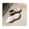 Leather Baotou Sandals Women's Summer 2025 New College Style Hollow Casual Shoes Muffin Platform Roman Sandals