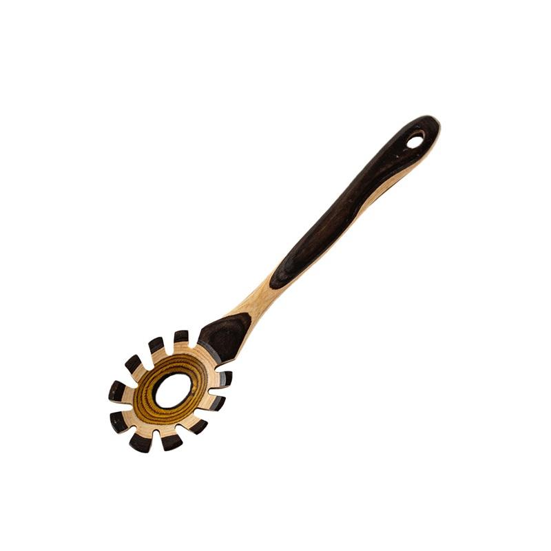 Retro Gradient Wood Kitchen Utensil Set, Non-stick Wooden Spatula Rice Spoon Pasta Spoon Colander Spoon, Heat Resistant Cooking Tool for Home Kitchen