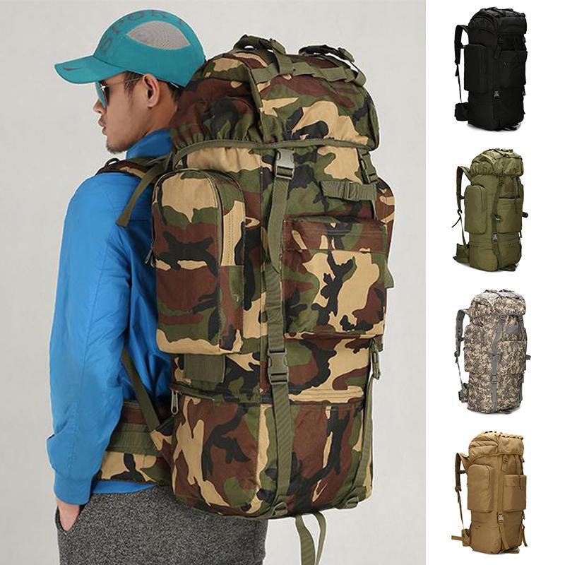 65л большой емкости открытый альпинистский рюкзак камуфляжный военный ...