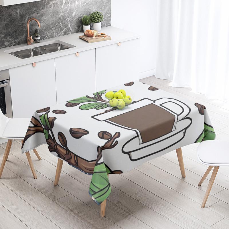 Abstract Art Food Illustration Tablecloth Oil-proof Tablecloth Waterproof Picnic Fabric Nordic Home Decoration