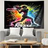 Custom Name Baseball Print Tapestry, Backdrop, Easy Setup, Ideal for Bedroom, Office & Living Room, with Aesthetic Wall Hanging Decor.