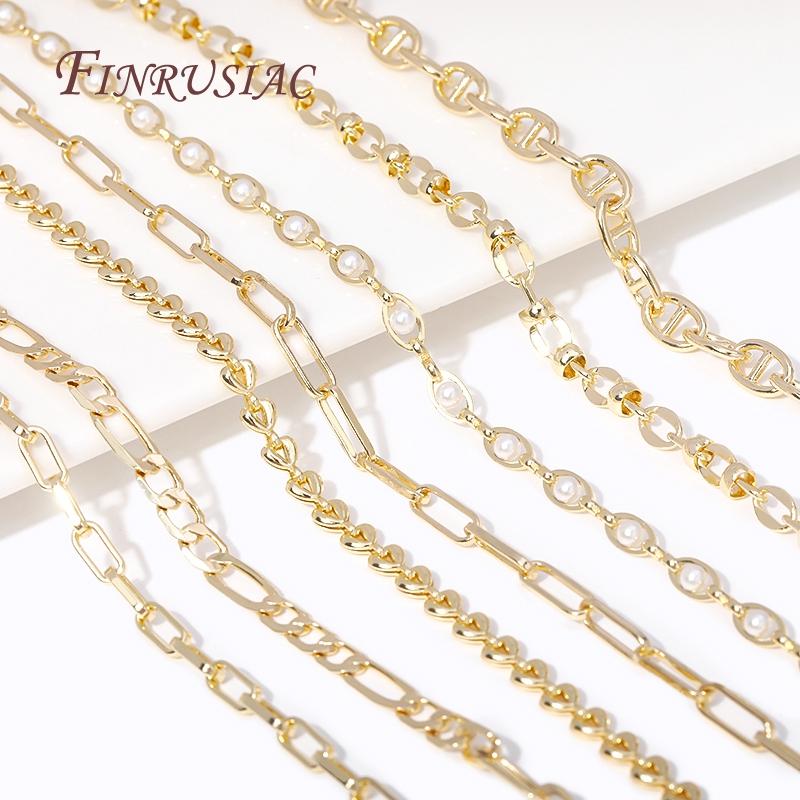 Multi-types 14K Gold Plated Metal Chain Roll For Jewelry Making,Handmade DIY  Necklace Cable Chain Spool,Supplies For Jewelry