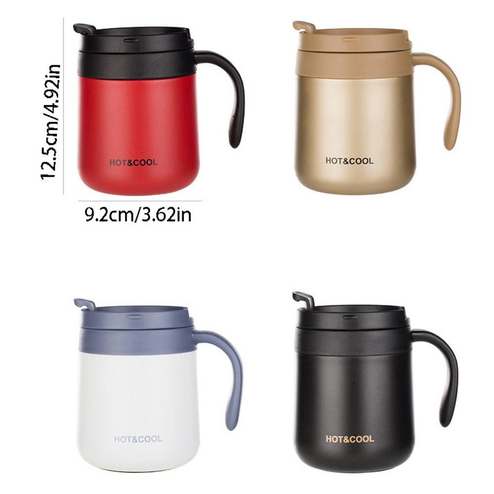 Wide-mouthed Insulated Cup Solid-color Thermos Cup Portable Coffee Cup  Car