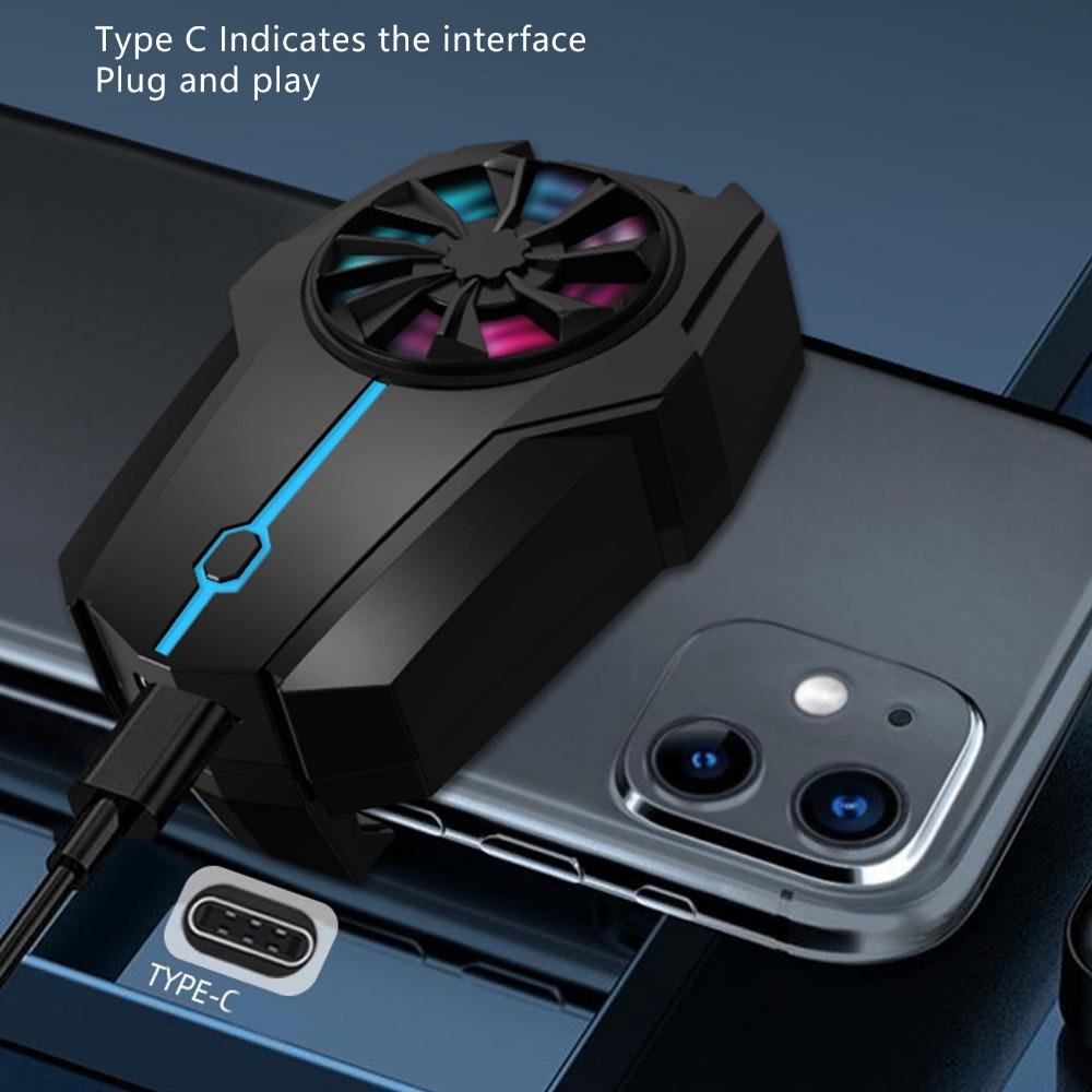 RGB Light Phone Cooling Fan Fast Cooling Phone Gaming Cooler  for Gaming Live Streams