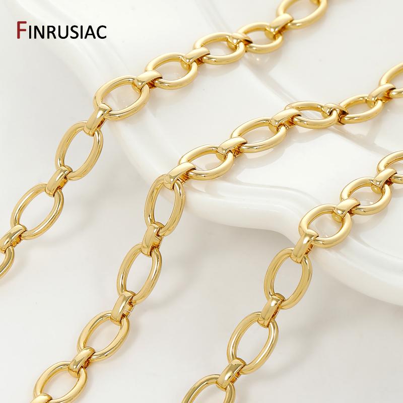 7*10mm 18K Gold Plated Brass Large O Chain for Jewelry Making,High Quality Metal Link Chains for Necklace Bracelet accessories