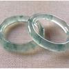 High Ice Glass Bright Green Jadeite Bangle with Floating Flowers