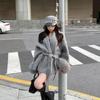 Fashion Coats for Women Patchwork Furry Long Sleeve Bandage Outwear Korean Y2k Clothing Korean Temperament Solid Color Jackets