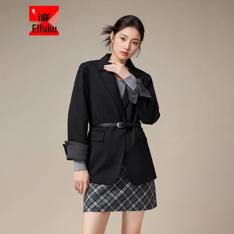 

IEF Women s Black Lapel Suit Jacket L