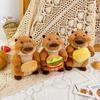 Cartoon Cheese Marmot Doll Plush Toy Hamburger Bread Little Mouse Food Doll Bag Hanging Gift