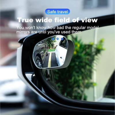 2pcs 360 Degree Rear View Mirror HD Frameless Auxiliary Mirrors Sucked Type Blind Spot Mirror  Car