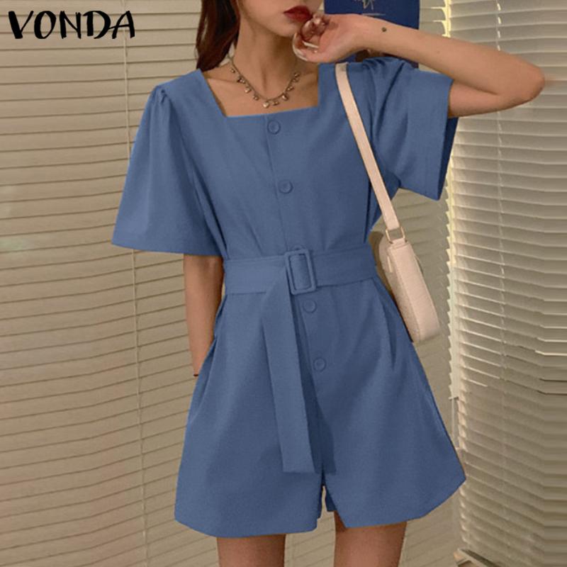 

VONDA женские шорты с короткими рукавами и квадратным вырезом, комбинезоны