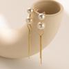 Stylish Pearl Long Earrings For Women Trendy Geometric Chain Dangles