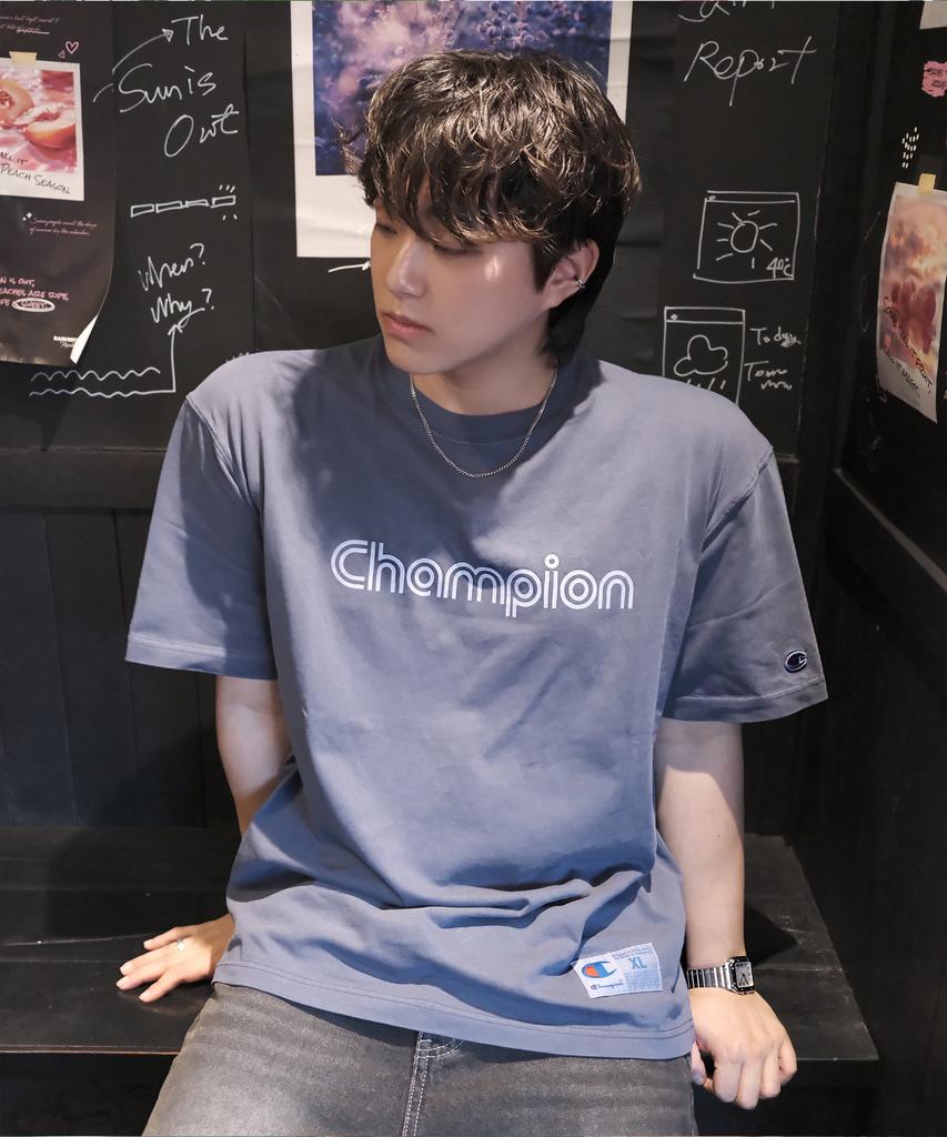 CHAMPION Track Logo Garment-Dyed T-Shirt 3 Colors