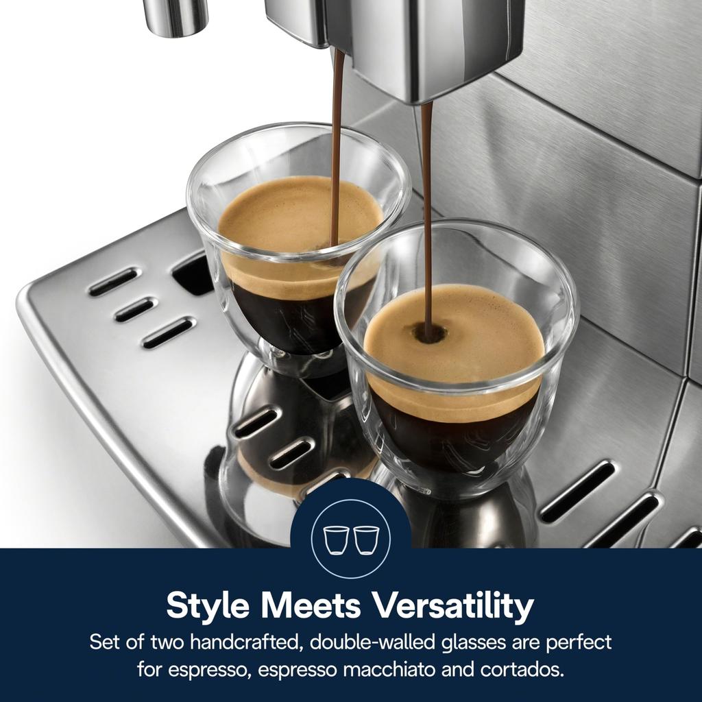 DeLonghi Double Wall Glass Espresso 60ml (Set of 2) DWG2S-060 Transparent
