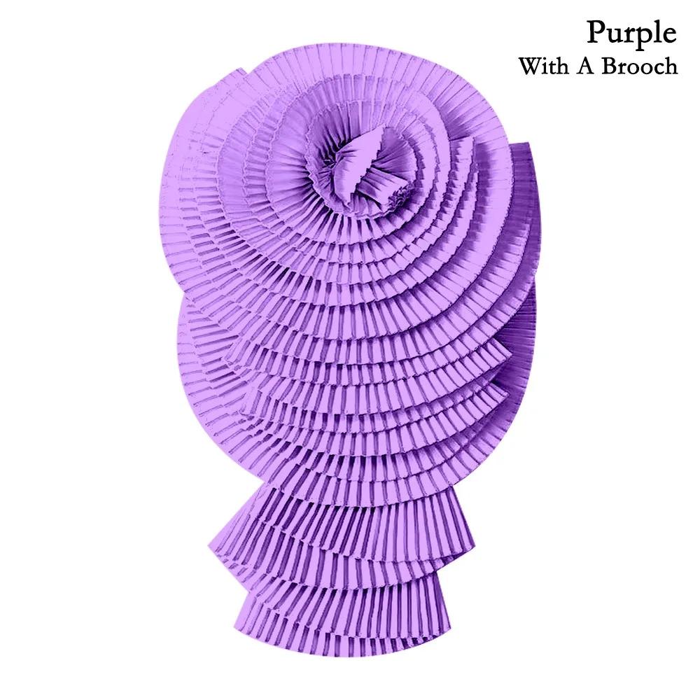 1pc Shoulder Collar Exaggerated Big Flower Pleated Flower Cloth Pressed Pleated Craft Flower Diy Clothing Accessories