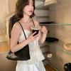Korean-Style Ruffled Lace V-Neck Camisole for Women