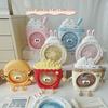 Rechargeable Mini Cartoon Rabbit Desktop Fan - Portable, Cute, and Ideal for Office or Dorm.