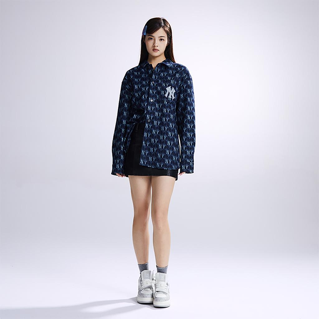 New MLB New York Yankees Denim Jacket Unisex Dark Marine Blue 3ADRM0734-50NYD