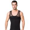 Men's Breathable Chest Compression Vest Bodysuit Gynecomastia Body Shaper Slimming Waist Control Tummy Trimmer Mesh Tops Nylon