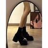 Height-increasing British style small leather shoes platform women's shoes 2025 new spring and autumn thick high-heeled single shoes women's versatil