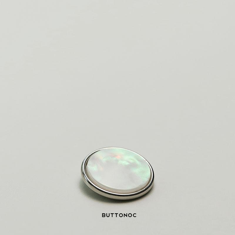 Xiaoxiang Celebrity Style Imitation Shell Metal Button Dark Eye Blazer Button Double-Sided Nylon Fur Coat Button