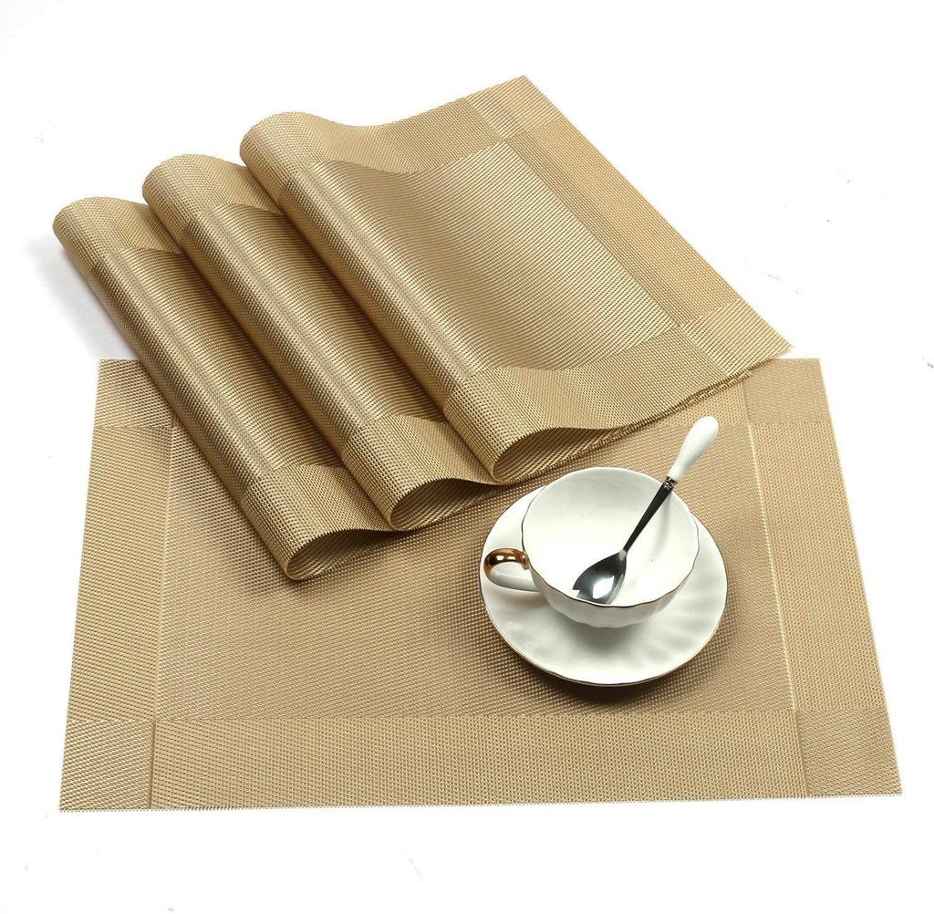 Placemats Set of 6 Dining Table Place Mats | Placemats Table Mat PVC Material | Dining Tablemates Washable Anti-Skid | Size 45 x 30cm