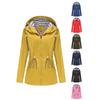 2025 Women’s Water-Repellent Hooded Trench Coat with Striped Lining - Plus Size Available