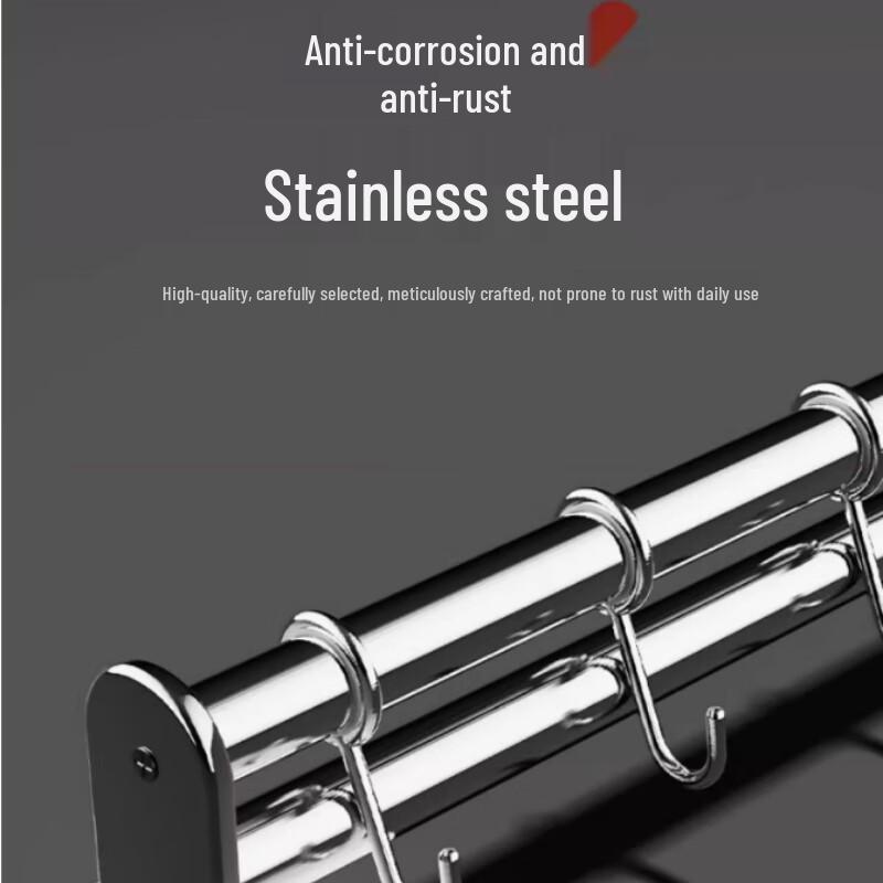 Modern 304 Stainless Steel Kitchen Wall-Mounted Rack