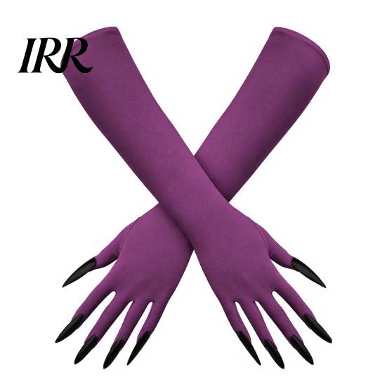 Elastic Polyester Costume Gloves 1 Pair Halloween Ghost Claw Gloves, Long Fingernail Witch Outfit Essentials Accessory, Dark Party Performance