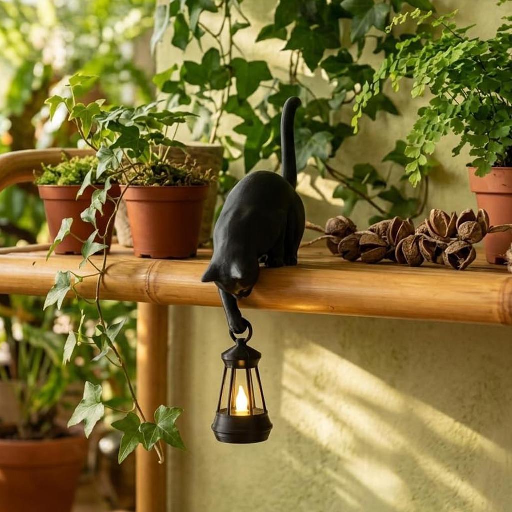 1/1pc Cat Inverted Hooks Multi-Purpose Hanging Storage Hook Cute Wall Key Rack with Lantern Bedroom Desktop Ornament Decor