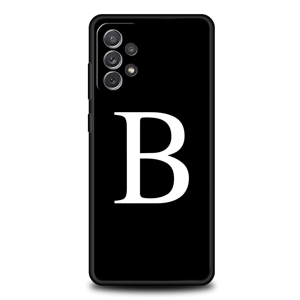 Initial Letter A Z Phone Case For Samsung Galaxy A17 A07 A55 A35 A25 A15 A05 A33 A31 A23 A21s A13 A41 A73 A53 A51 A71 A03 Cover