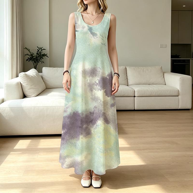 Women's Sleeveless Ombre Maxi Dress Lightweight Flowy,Elegant Comfortable for Beach,Daily Casual Home Wear