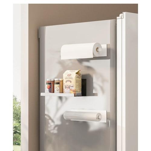 Refrigerator Side Rack, Spice and Seasoning Rack, Kitchen Storage, Set of 2, Magnetic, Strong Magnets, Refrigerator Compatible, Prevents Spices from F