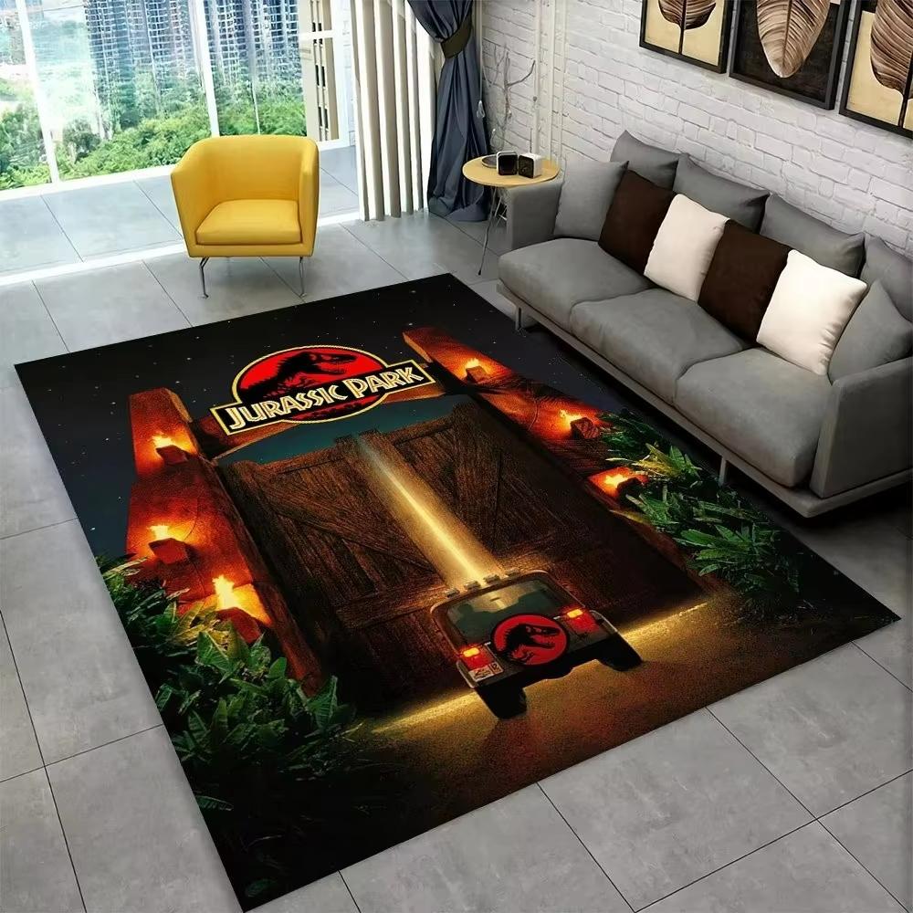  3D J-Jurassic Park Dinosaur Carpet Large Area Rug Bedroom Kids Playroom Floor Mat NonSlip Living Room Decor Fun Sofa