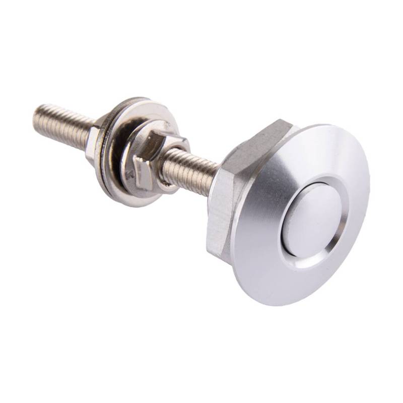 2pcs 30mm Universal Car Push Button Quick Release Hood Bonnet P Lock Clip Bumper Latch Silver