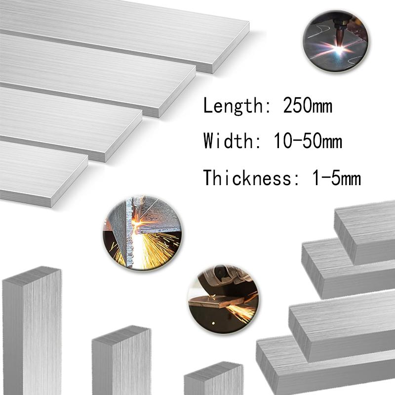 

1Pcs 304 Stainlesss Steel Bar Plate Rob Thicknesses 1mm 2mm 3mm 4mm 5mm And Lengths Ranging 250mm,10mm-50mm Width 4x15x250mm