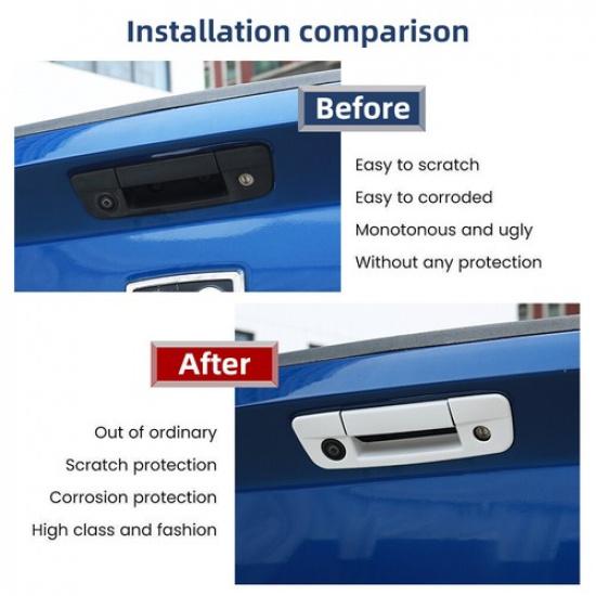 For 2009-2018 Dodge Ram Tailgate Back Door Handle Bezel Covers W/bch w/ kh White