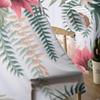 Botanische Lotusblume Palmblätter Papagei Chiffon Gardinen für Wohnzimmer Schlafzimmer Dekoration Fenster Tüll Vorhänge Vorhänge