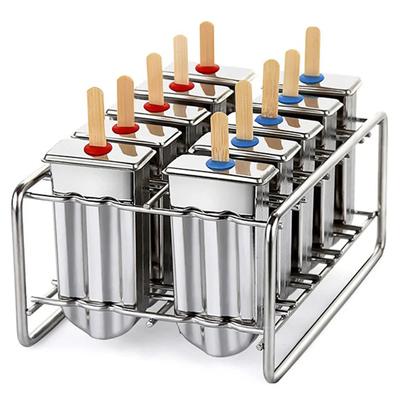 Roestvrijstalen ijslollyvormrek Ijslollyvorm Bevroren lolly Ijslollymaker Zelfgemaakte ijsvorm met ijslollyhouder