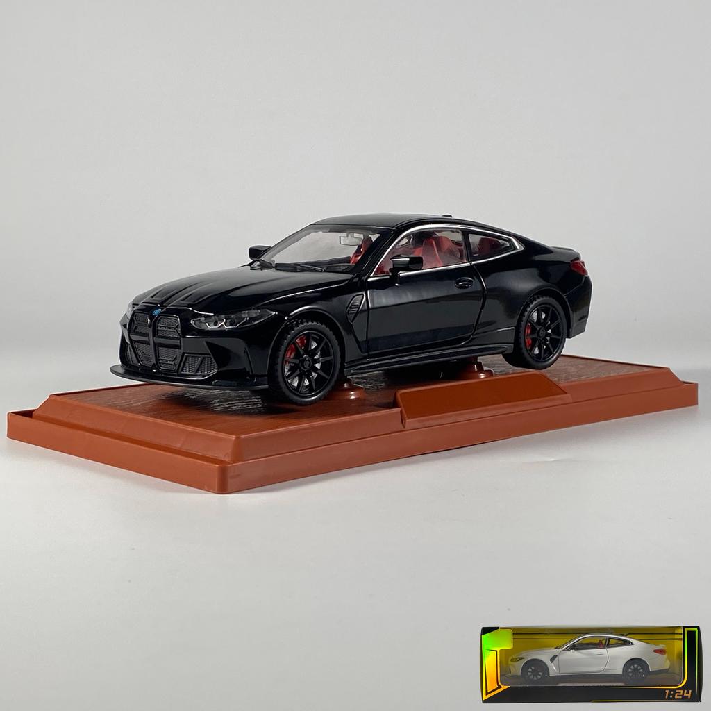 1:24 BMW M4 High Performance Sports Coupe Alloy Diecast Model Children Toy Cars Sound & Light Pull Back Christmas Gifts For Boys