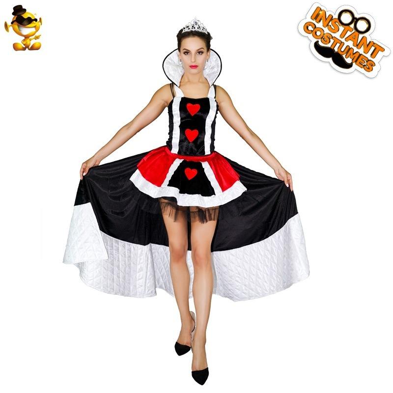 Halloween adult big girl Queen of Hearts stage costume, Halloween party costume distribution