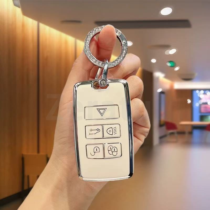 Car Smart Key Cover Case Bag Fob Shell Holder Protector Keychain For Land Rover Range Rover Evoque Discovery Sport 5 -