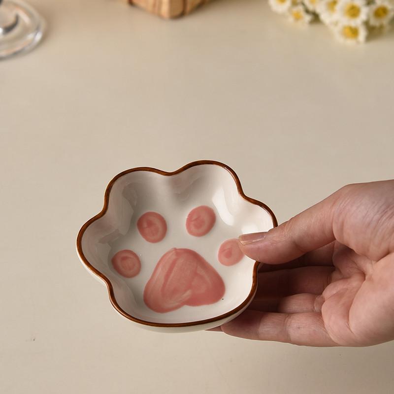 Piatti in ceramica aromatizzati, piatti per salsa a forma di artiglio di gatto e piccole ciotole di salsa di pomodoro