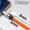 120W USB Type C Cable Fast Charging Thicken Liquid Silicone USB C Data Cord for Huawei P50 P40 P30 Xiaomi 14 Redmi 13 POCO X6