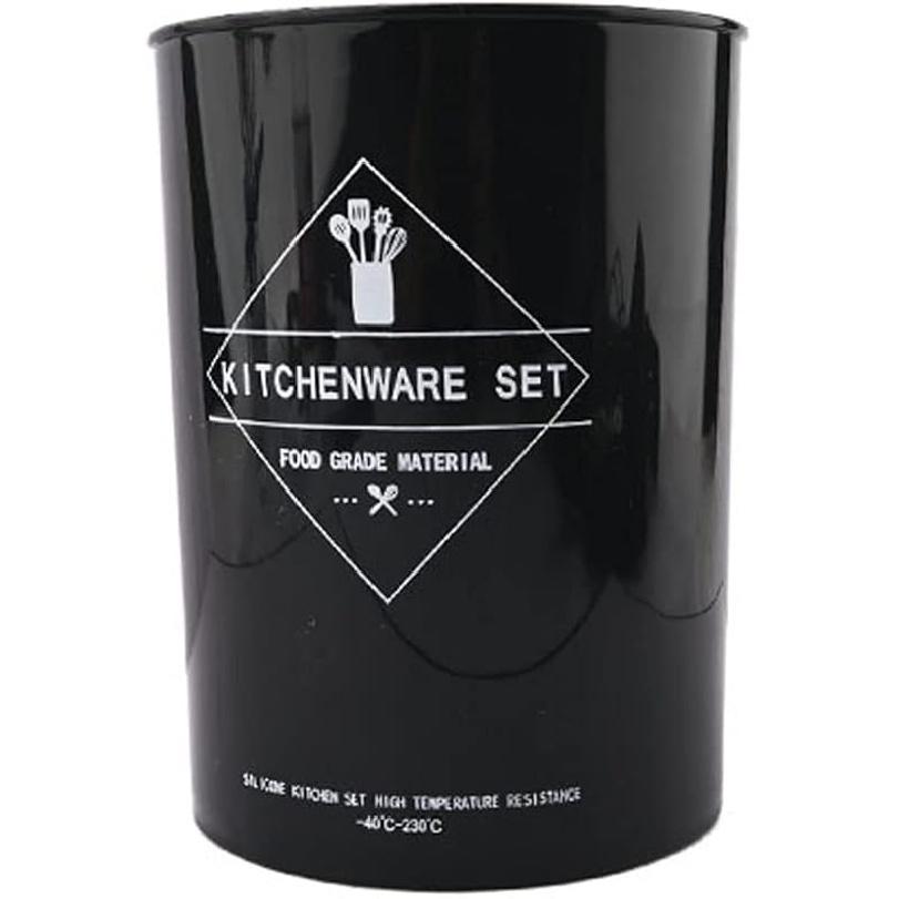 1pcs Black Silicone Balloon Whisk,Heat Resistant Non Scratch Coated Kitchen Whisk with Wooden Handle for Blending Whisking Beating Stirring Cooking