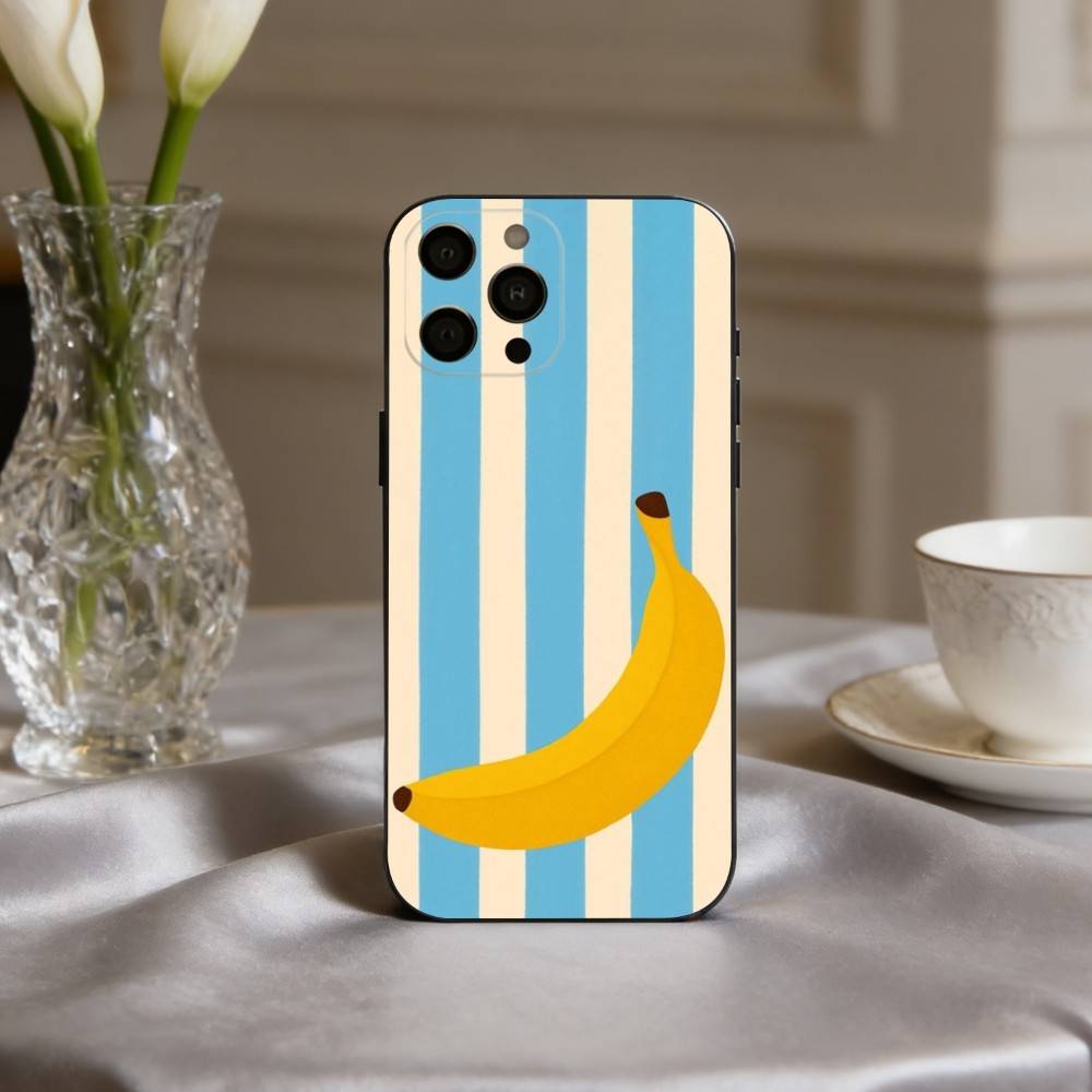 Ins Cute Colorful F-Fruit Phone Case For iPhone 17,16,15,14,13,12,11 Plus,Pro Max,XS,Soft Silicone Black Cover