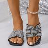 Women's Crystal-encrusted Lace-up Sandals