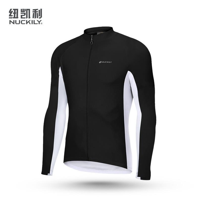 NUCKILY Mens Long Sleeve Cycling Jersey Breathable Quick Dry Bike Shirt Road Mountain Biking