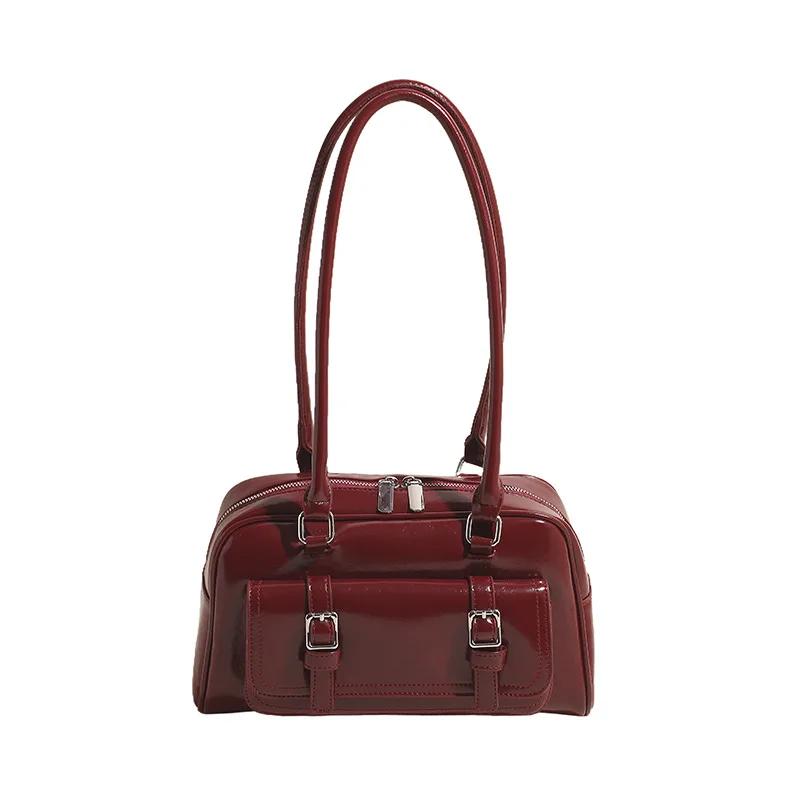 Vintage Luxury PU Leather Ladies Handbags Fashi Commute Women's Business Shoulder Bags Underarm Bag Female Large Tote Purse